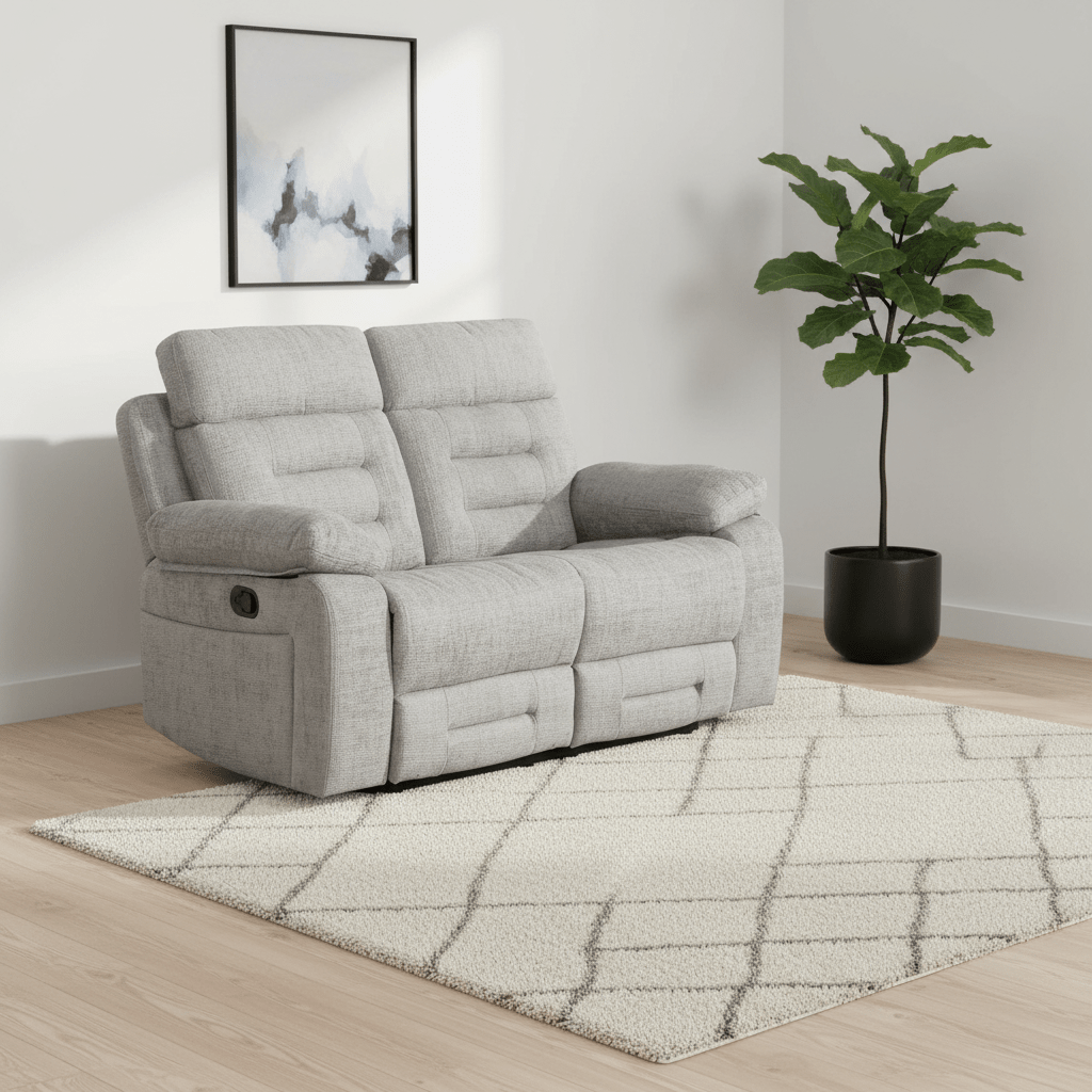 Wakefield Grey Fabric 2 Seater Manual Recliner Sofa