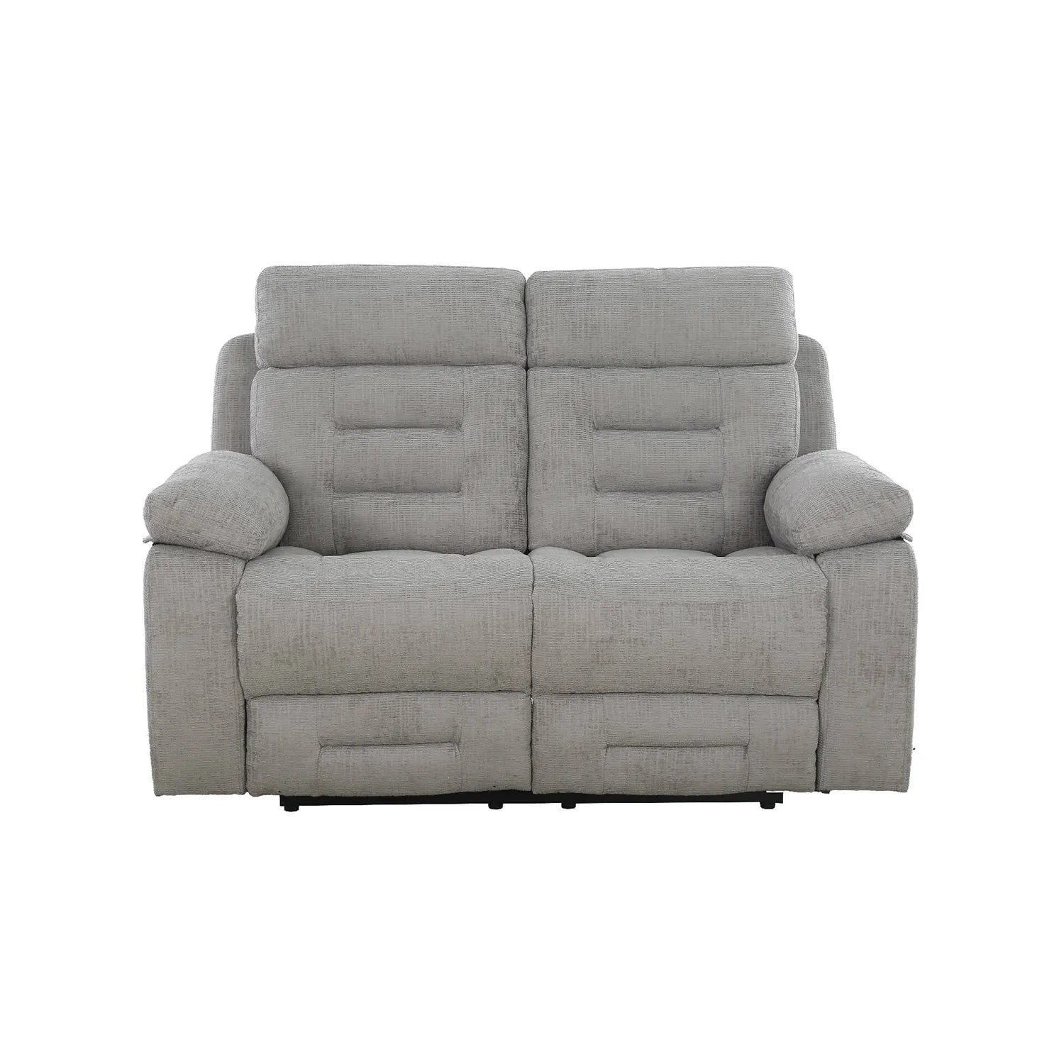 Wakefield Grey Fabric 2 Seater Manual Recliner Sofa – Front View