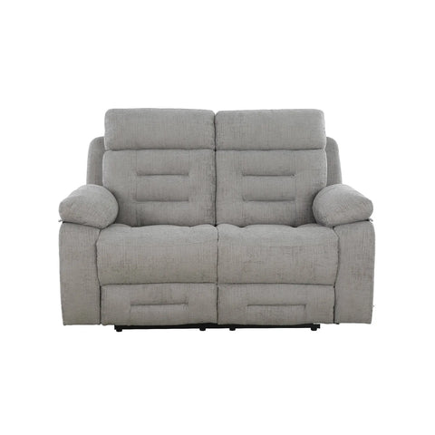 Wakefield Grey Fabric 2 Seater Manual Recliner Sofa – Front View