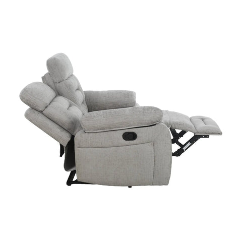 Compact Side View of Wakefield 2 Seater Recliner Sofa - Reclined