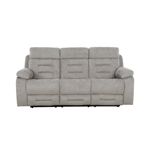 Wakefield Grey Fabric 3 Seater Manual Recliner Sofa – Front View