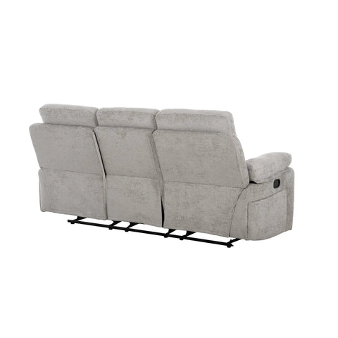 Wakefield Grey Fabric 3 Seater Manual Recliner Sofa – Back View
