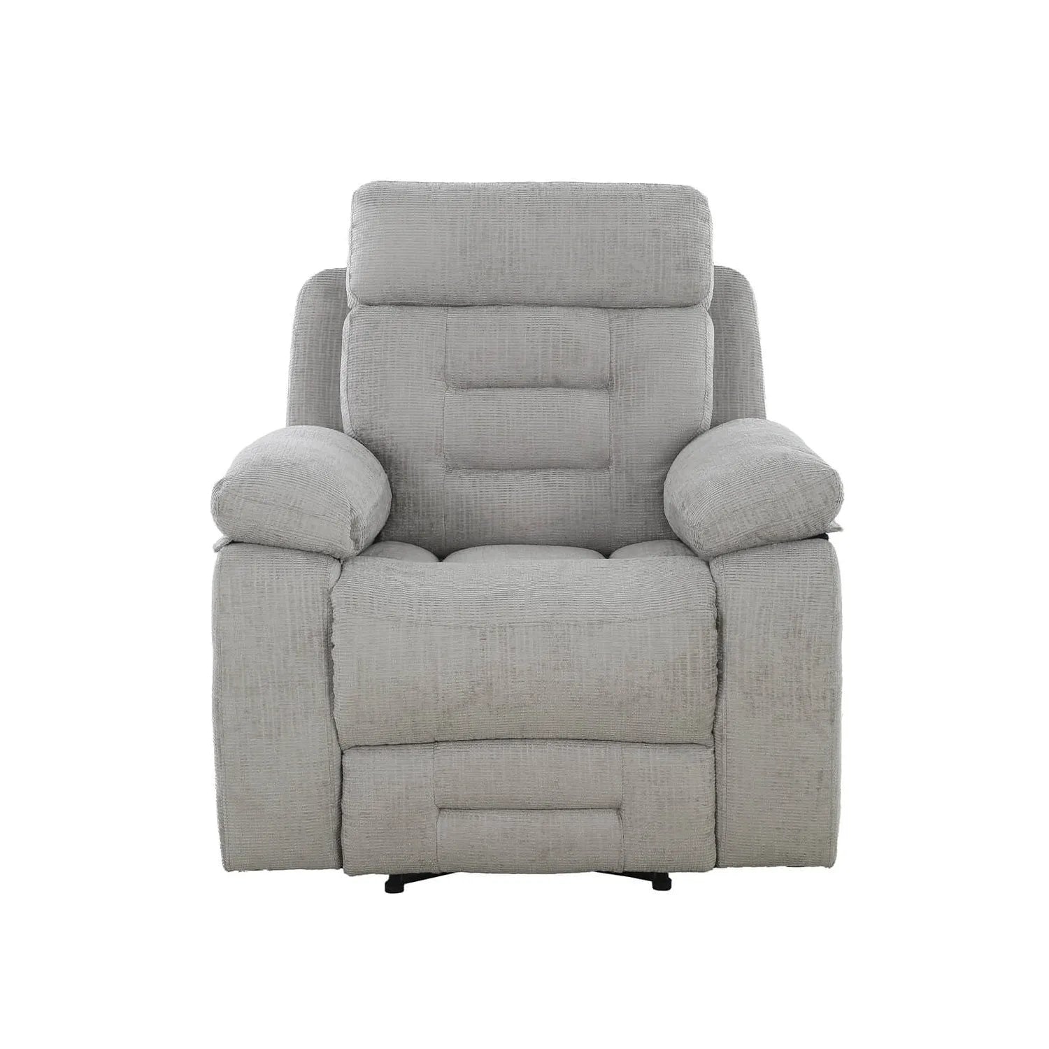 Wakefield Grey Fabric Manual Recliner Armchair – Front View