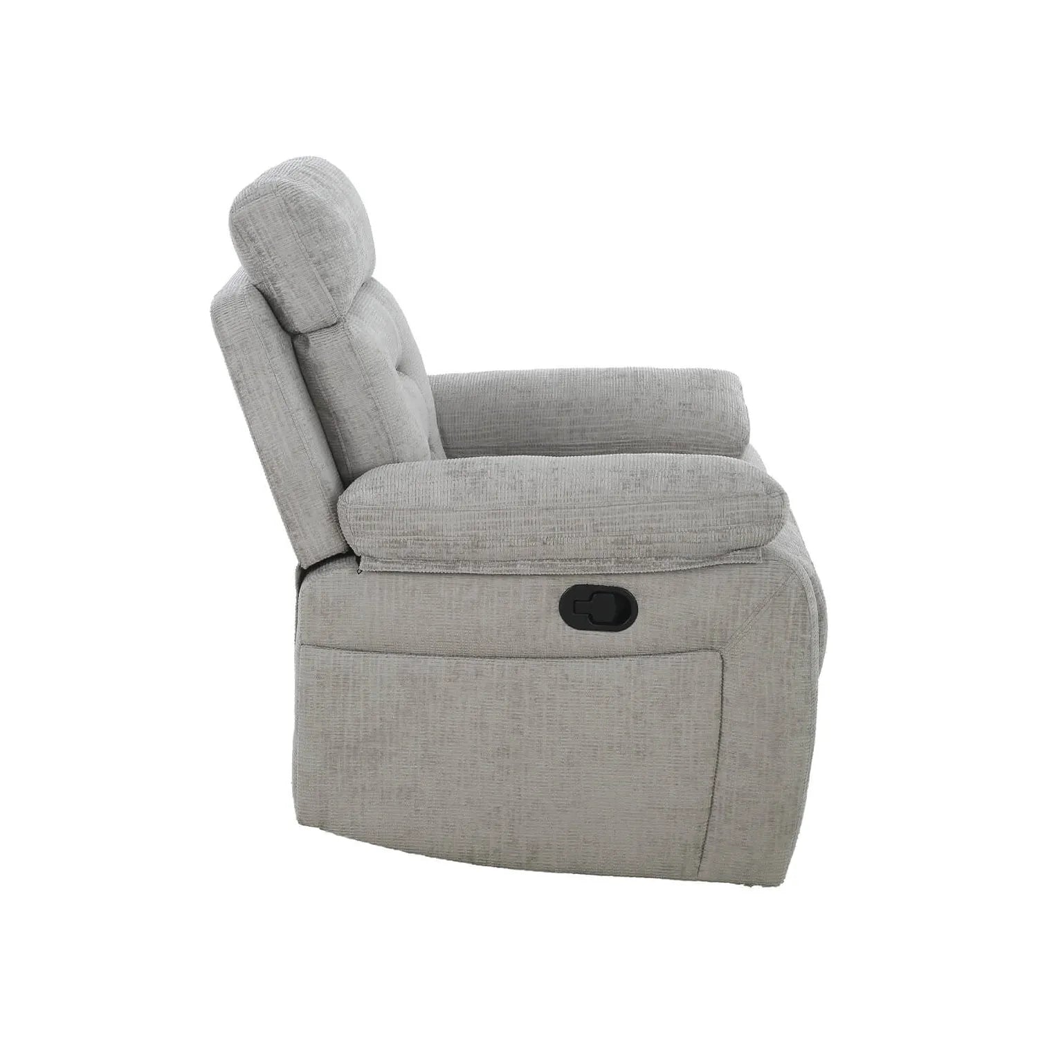 Wakefield Grey Fabric Manual Recliner Armchair – Side View
