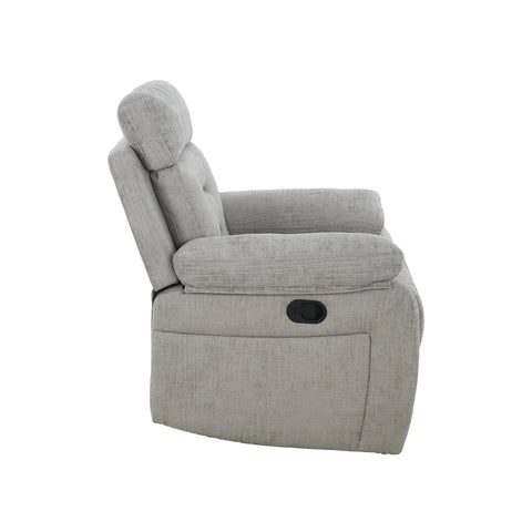 Wakefield Grey Fabric Manual Recliner Armchair – Side View