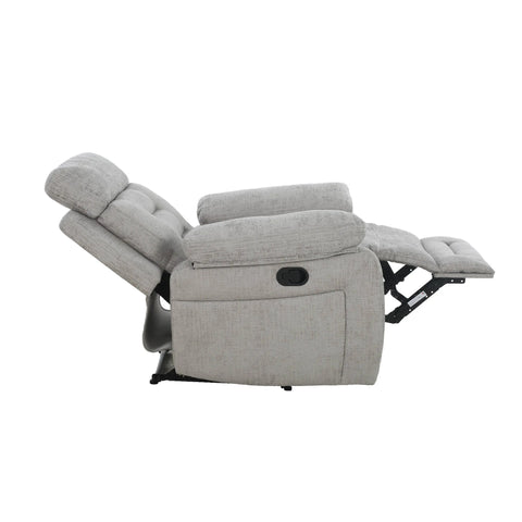 Side Angle Showing Recline Mechanism and Padded Arms