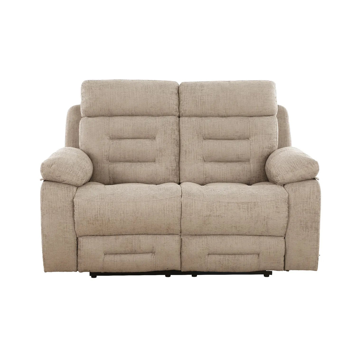 Wakefield Latte Fabric 2 Seater Manual Recliner Sofa – Front View