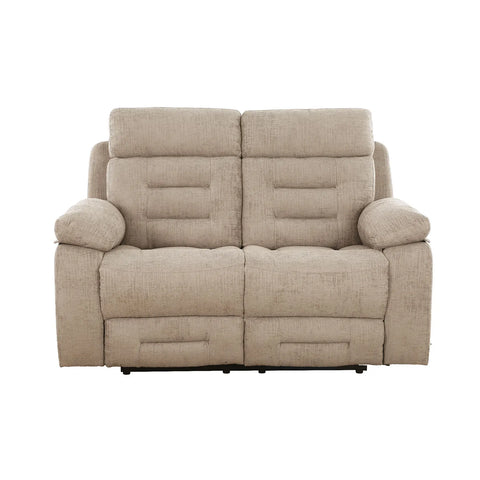 Wakefield Latte Fabric 2 Seater Manual Recliner Sofa – Front View