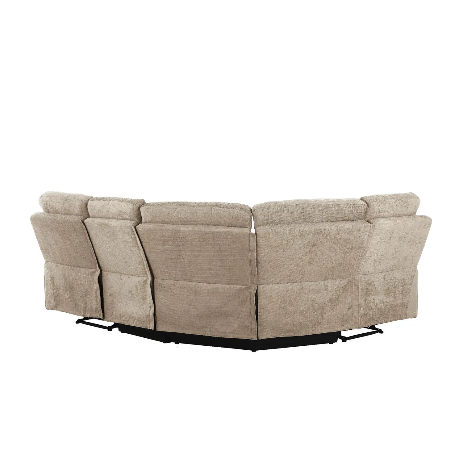 Back View of Wakefield Latte Fabric Modular Recliner Corner Sofa