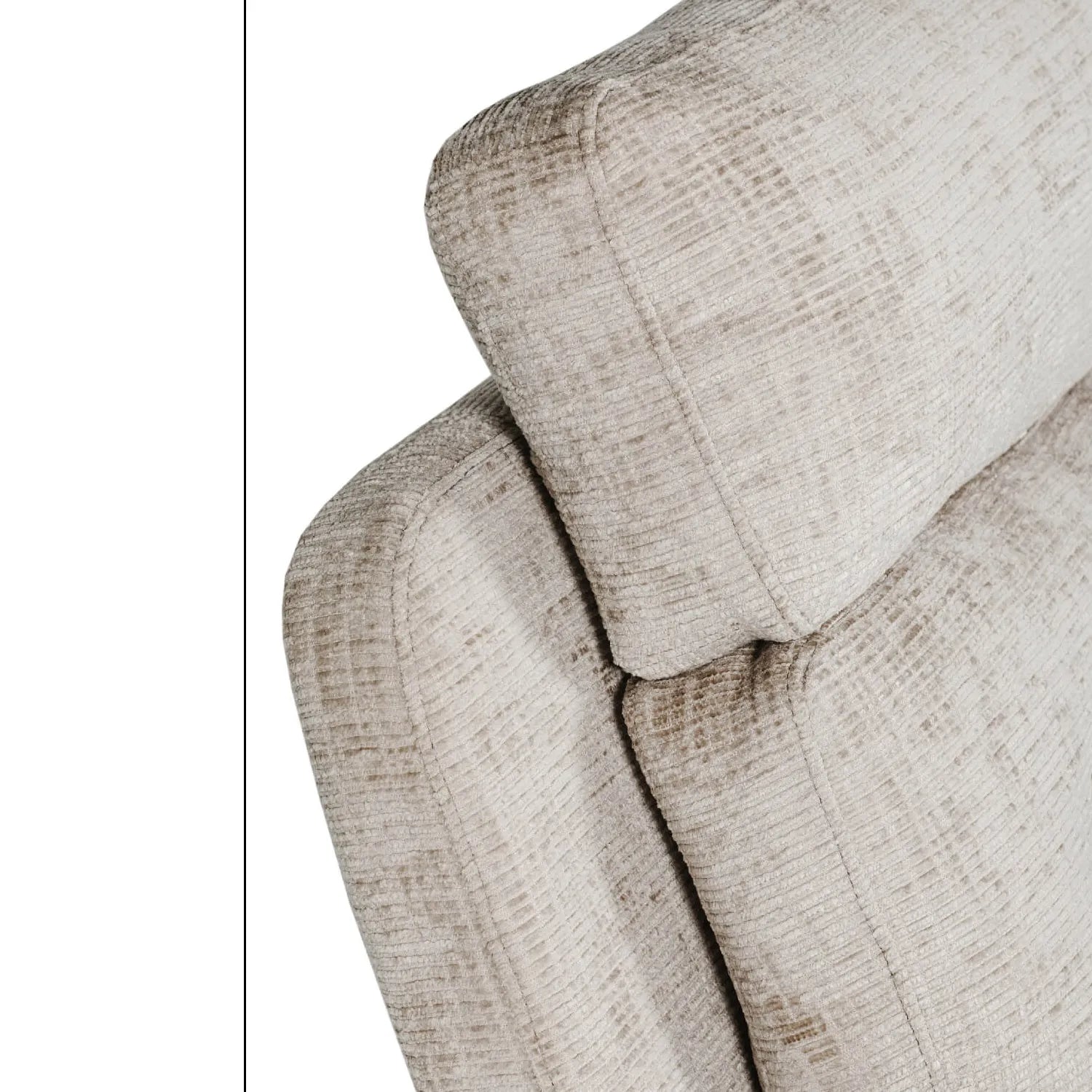 Close up of Wakefield Latte Fabric Modular Recliner Corner Sofa
