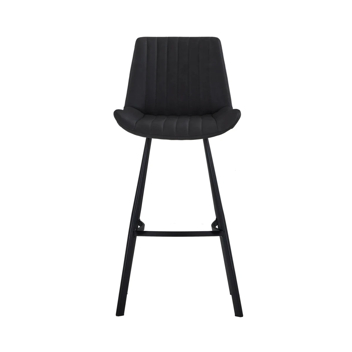Walker Pair of Charcoal Faux Leather Bar Stools - Pendle Village Furniture