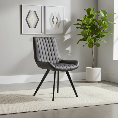 Walker Set of 4 Faux Leather Dining Chairs