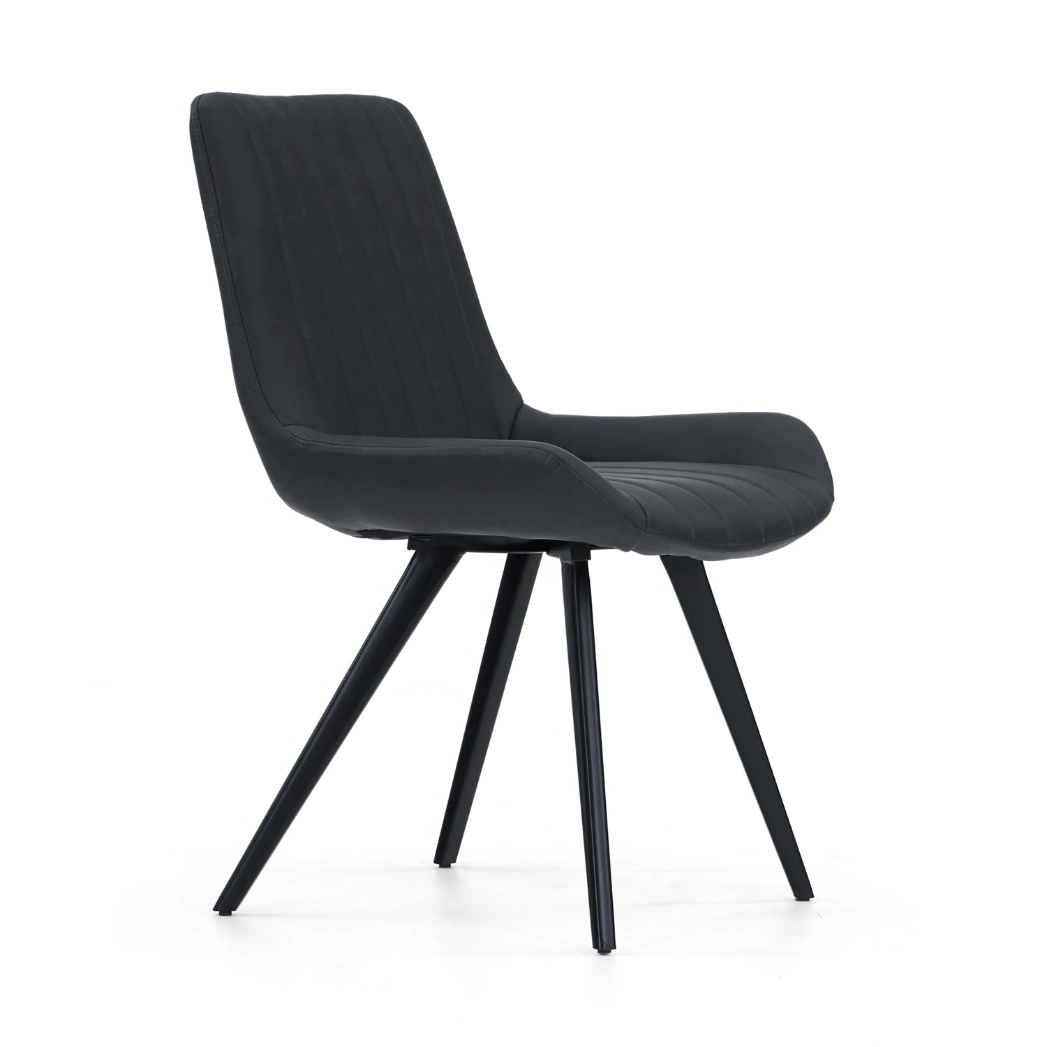 Walker Set of 4 Faux Leather Dining Chairs - Side View of Dining Chair 