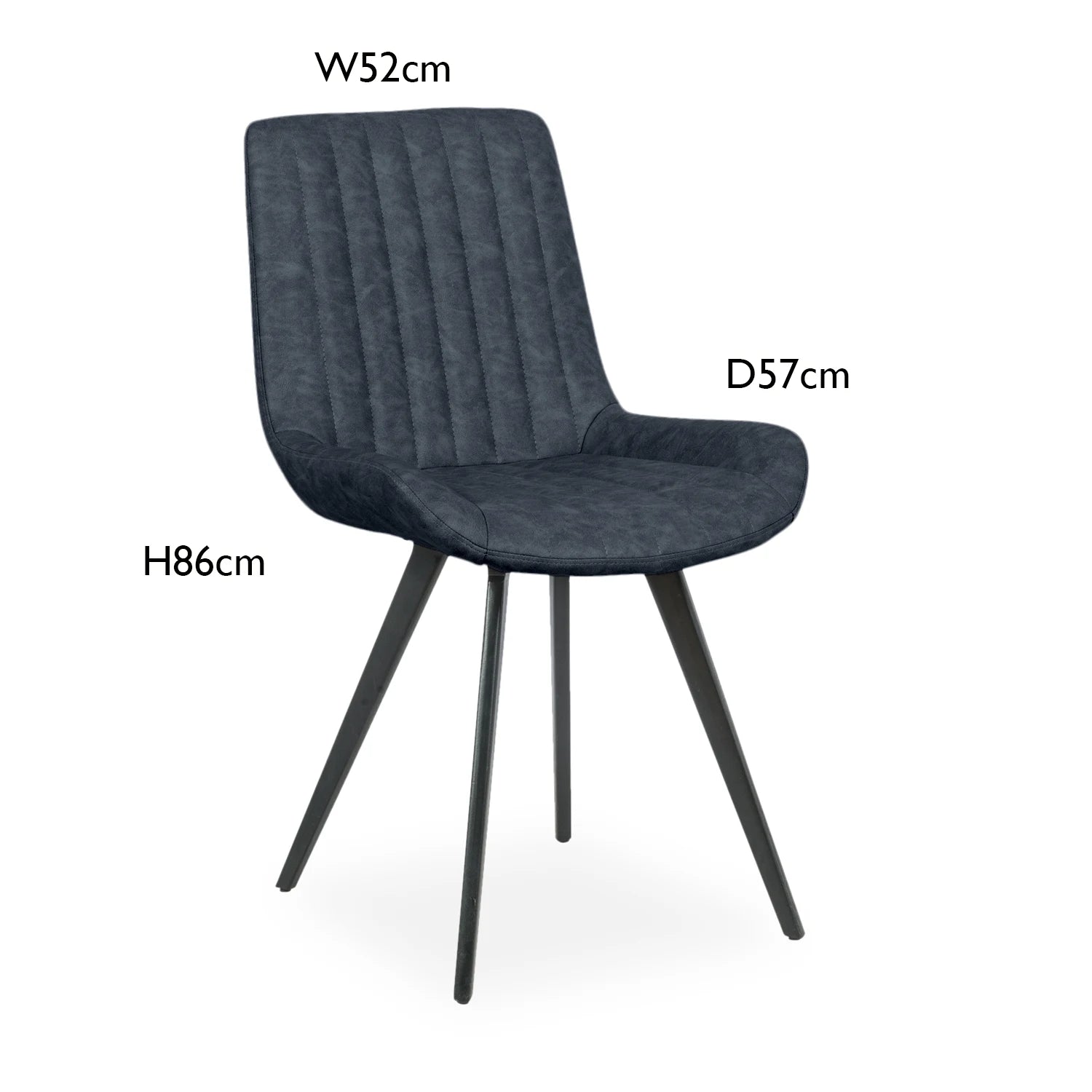 Walker Set of 4 Faux Leather Dining Chairs - Dining Chair Dimensions 