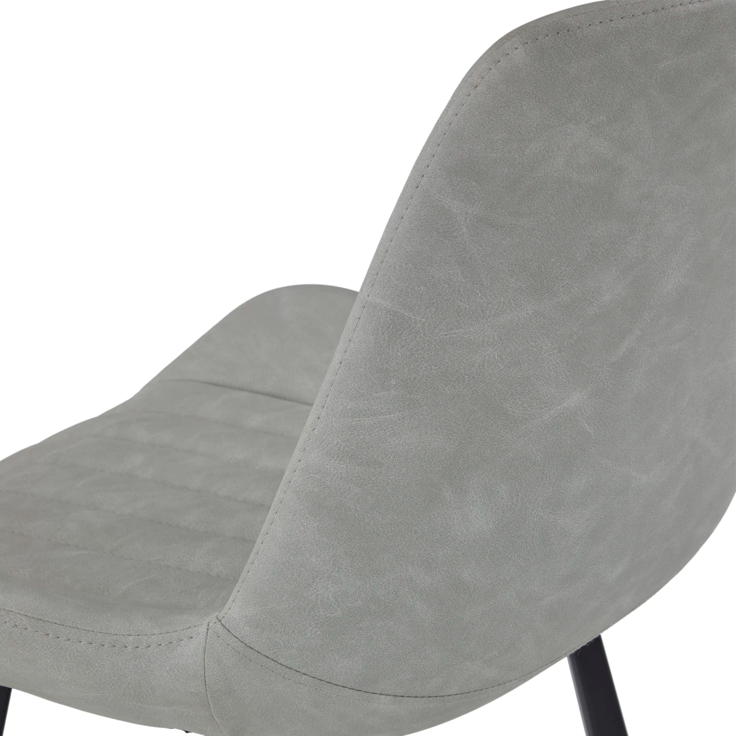 Walker Pair of Light Grey Faux Leather Bar Stools - Close Up of Back of Bar Stool