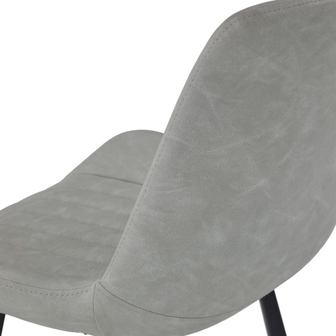 Walker Pair of Light Grey Faux Leather Bar Stools - Close Up of Back of Bar Stool