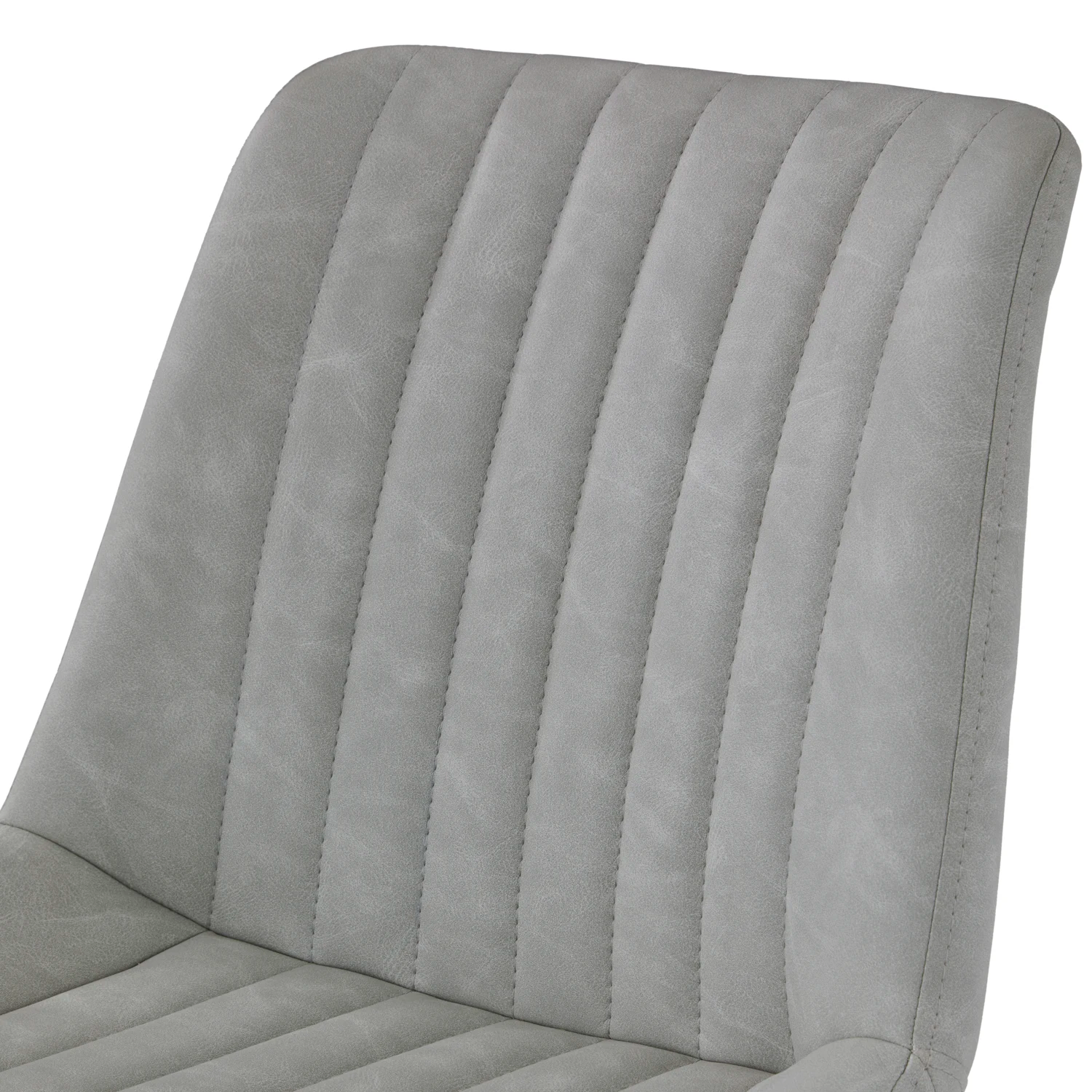 Walker Pair of Light Grey Faux Leather Bar Stools - Close Up of Faux Leather 