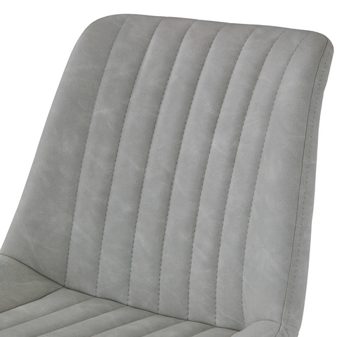 Walker Pair of Light Grey Faux Leather Bar Stools - Close Up of Faux Leather 