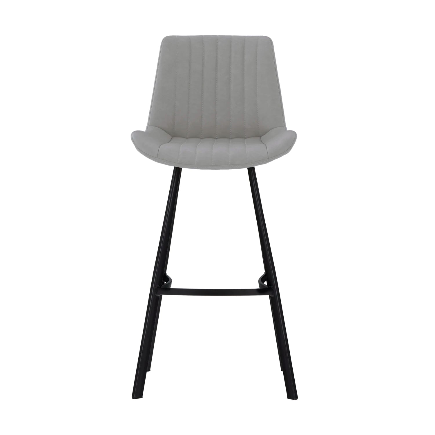 Walker Pair of Light Grey Faux Leather Bar Stools