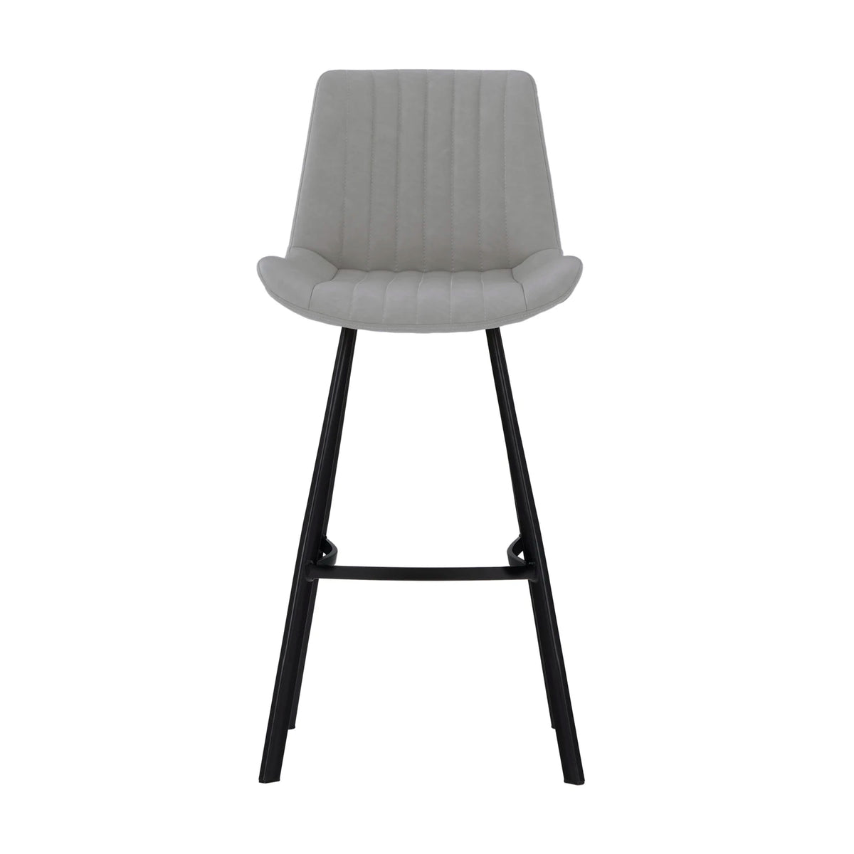 Walker Pair of Light Grey Faux Leather Bar Stools