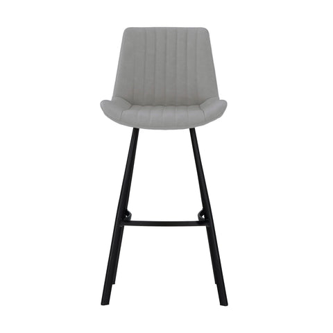 Walker Pair of Light Grey Faux Leather Bar Stools