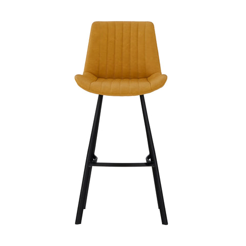 Walker Pair of Light Grey Faux Leather Bar Stools - Mustard Bar Stool