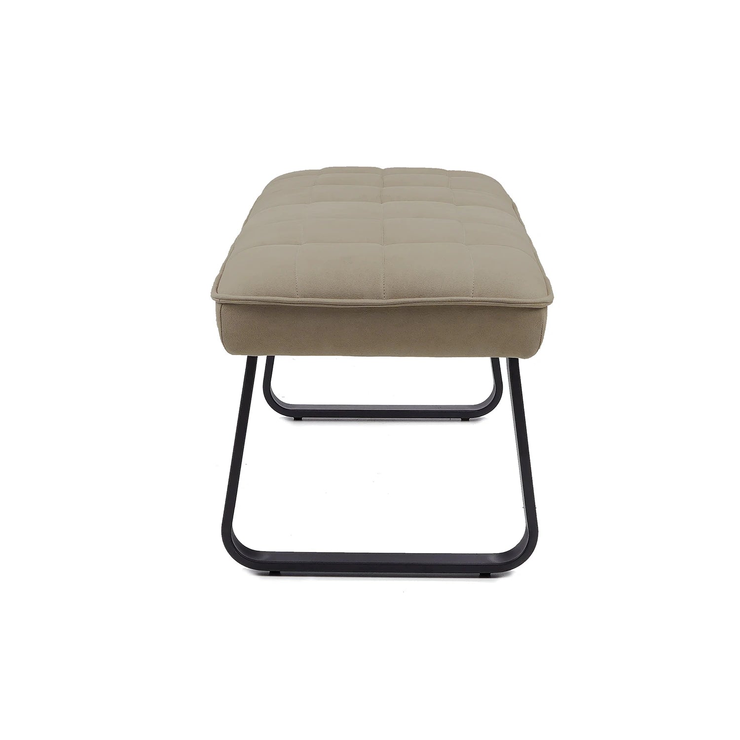 Warrior Back Less Bench with Black Metal Legs - Side view