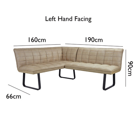 Warrior Taupe Fabric Corner Bench Set - Pendle Village Furniture