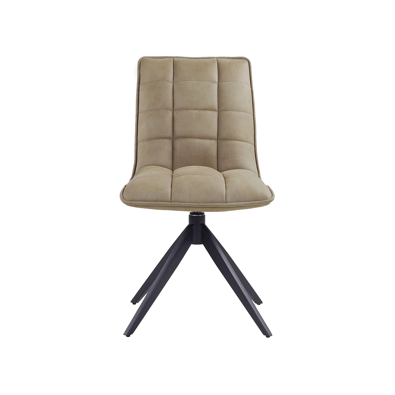 Alonzo Round Ceramic Ext Dining Table with 4 Taupe Fabric Swivel Chairs - Pendle Village Furniture