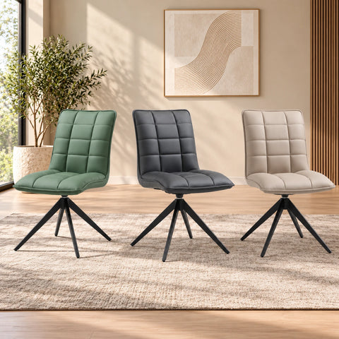 Warrior PU Leather Swivel Dining Chairs – Set of 4, 6 or 8