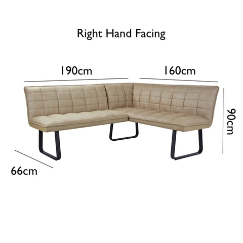 Warrior Taupe Fabric Corner Bench - Pendle Village Furniture