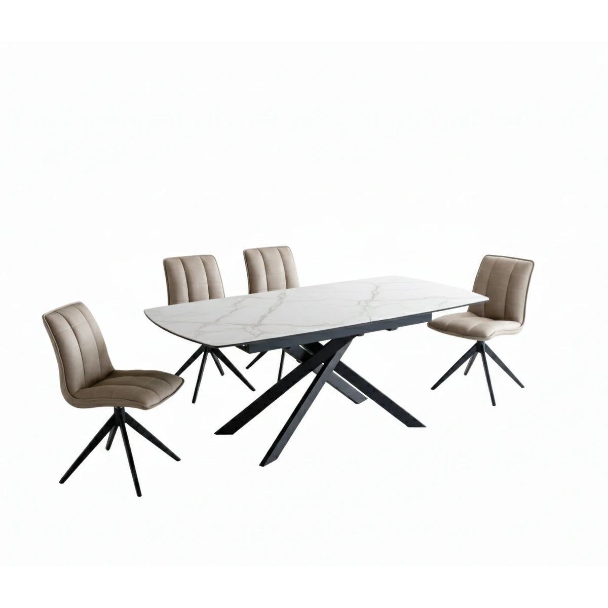 Warrior White Extending Dining Table and Dining Chair Set - Pendle Village Furniture