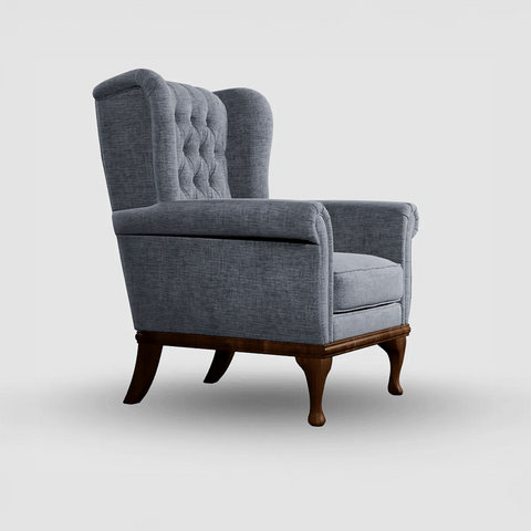 WoodBros Watton Chester Style Arm Chair with Wooden Legs - Pendle Village Furniture