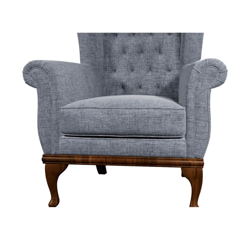 WoodBros Watton Chester Style Arm Chair with Wooden Legs - Pendle Village Furniture
