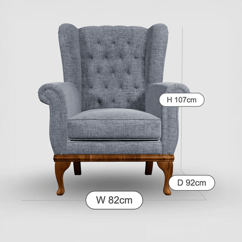WoodBros Watton Chester Style Arm Chair with Wooden Legs - Pendle Village Furniture