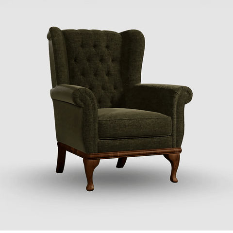 WoodBros Watton Chester Style Arm Chair with Wooden Legs - Pendle Village Furniture