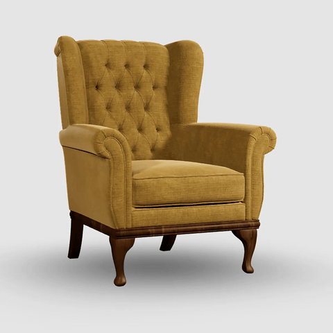 WoodBros Watton Chester Style Arm Chair with Wooden Legs - Pendle Village Furniture