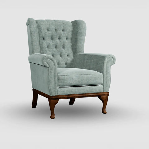 WoodBros Watton Chester Style Arm Chair with Wooden Legs - Pendle Village Furniture