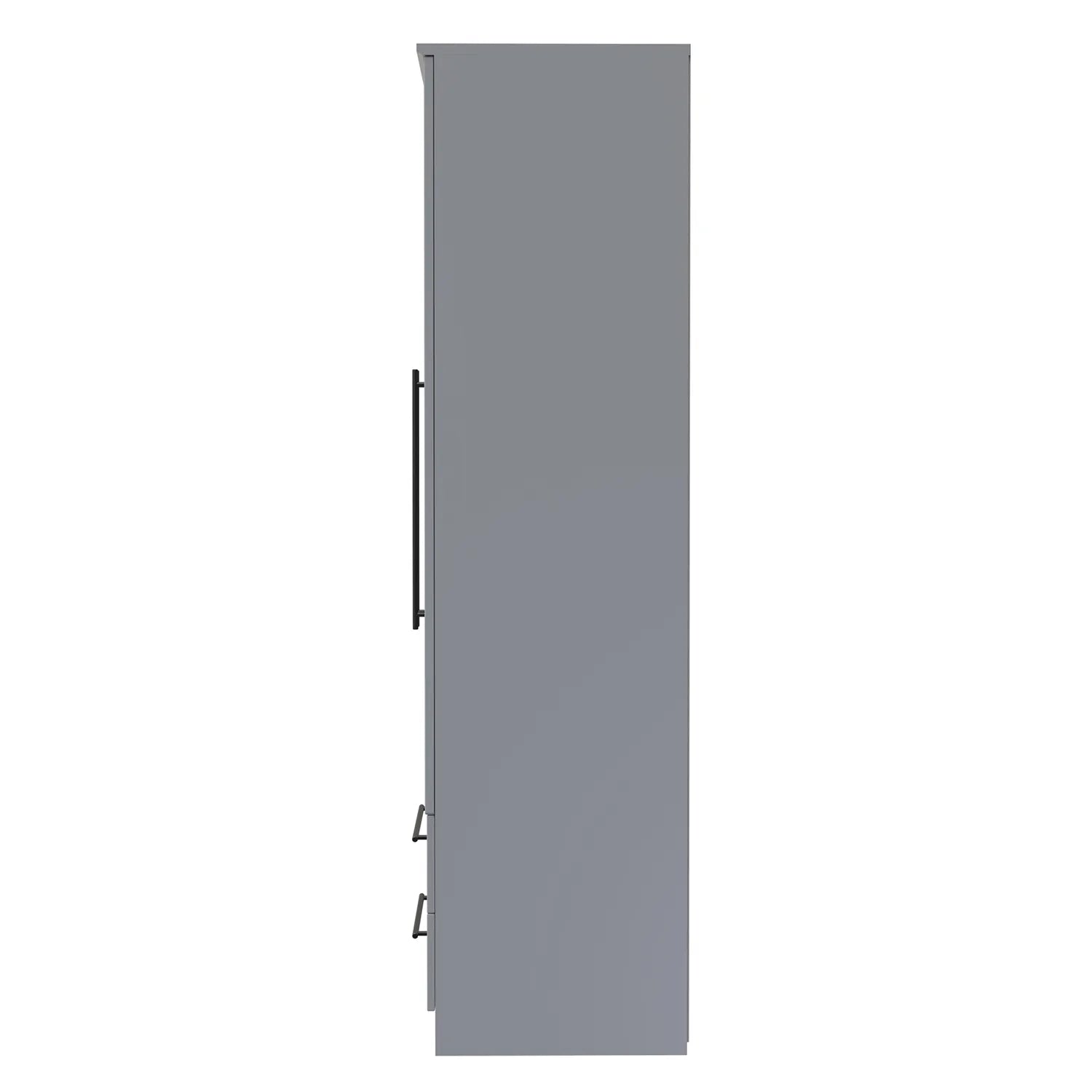 Beverly 2 Door 2 Drawer Wardrobe, Available in Choice of 3 Colours, White, Grey and Kashmir , Free Quick Delivery. Ready Assembled - Side View