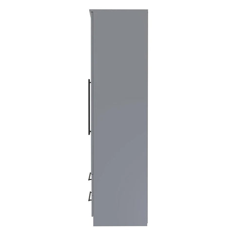 Beverly 2 Door 2 Drawer Wardrobe, Available in Choice of 3 Colours, White, Grey and Kashmir , Free Quick Delivery. Ready Assembled - Side View