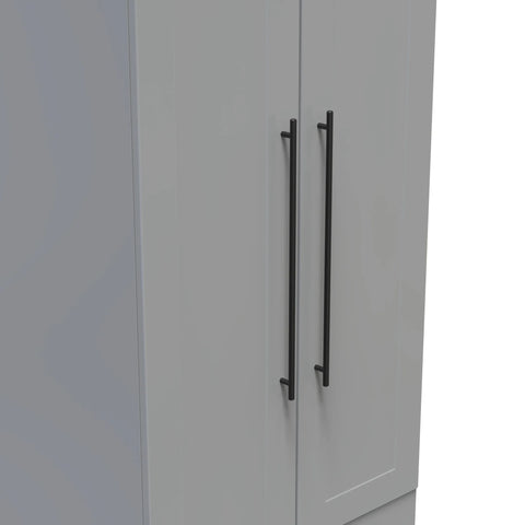 Beverly 2 Door 2 Drawer Wardrobe, Available in Choice of 3 Colours, White, Grey and Kashmir , Free Quick Delivery. Ready Assembled - Close Up Door Handles