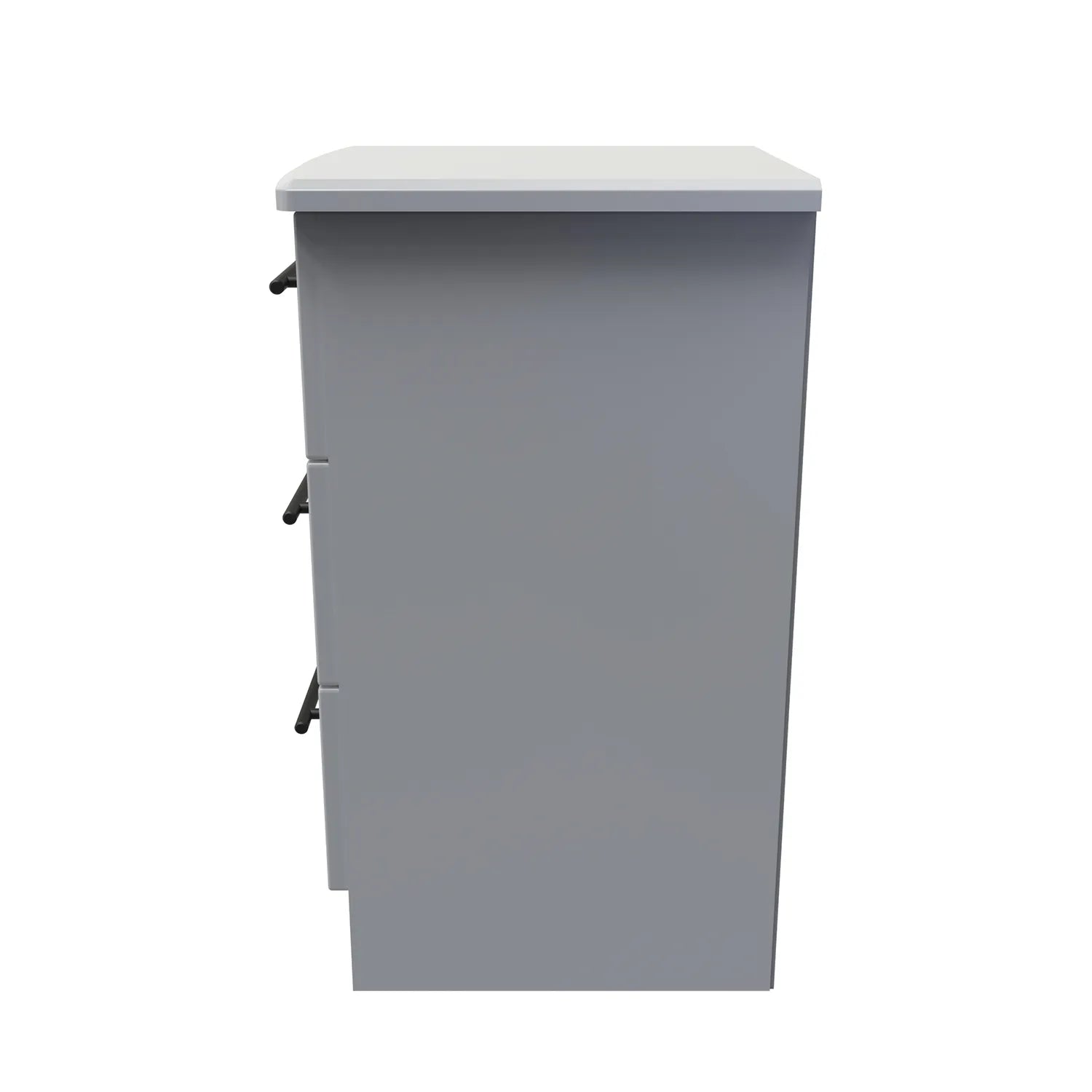 Bedroom Furniture Beverly 3 Drawer Bedside Cabinet, Long Black Door Handles, Available in 3 Colours, Grey, White and Kashmir. Quick Delivery, Comes Assembled - Carcase view