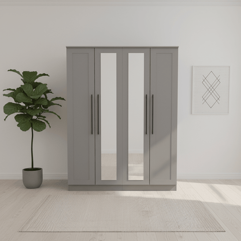 Beverly 4 Door Wardrobe with Mirror