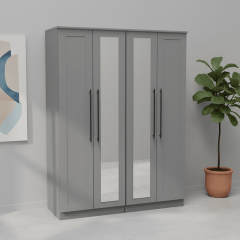 Beverly 4 Door Wardrobe with Mirror