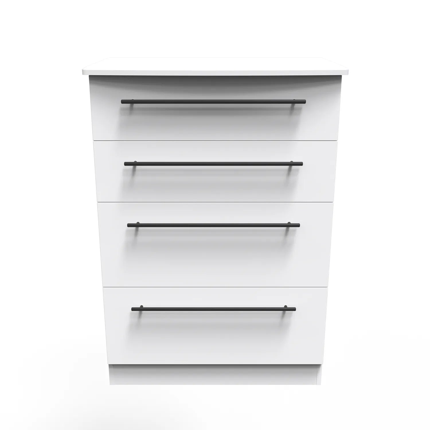 Welcome Furniture Beverley White Ash 4 Drawer Deep Chest, Available in choice of 3 colours, White Ash,  Dusk Grey, Kashmir Matt, Free Quick Delivery - Front View