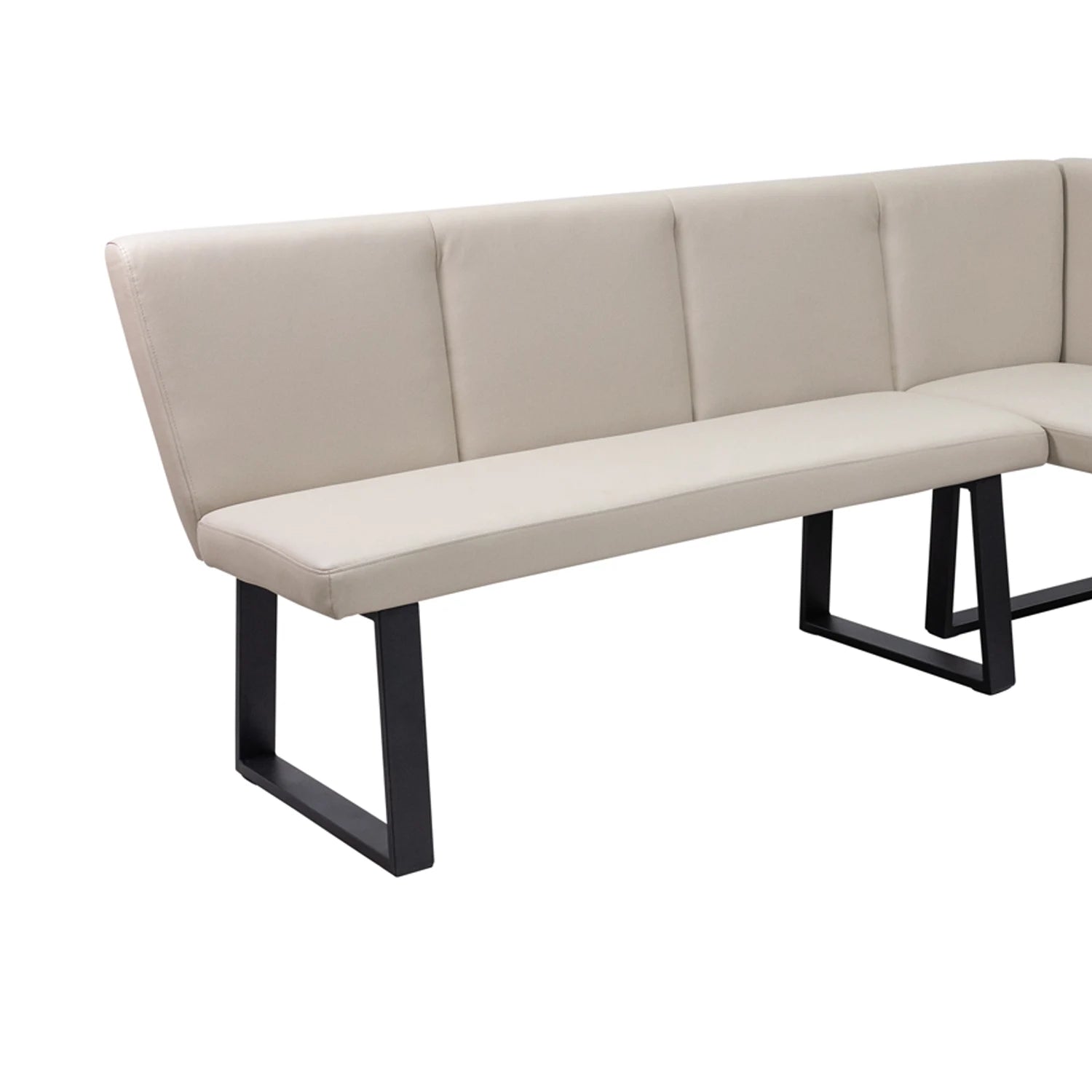 Westley Stone Faux Leather Corner Dining Bench with Manuelle Dining Chairs - Pendle Village Furniture