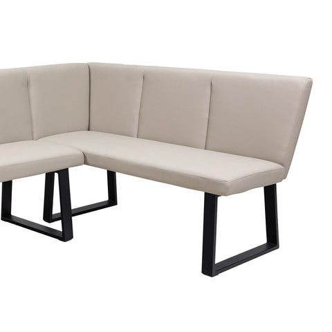 Westley Stone Faux Leather Corner Dining Bench with Manuelle Dining Chairs - Pendle Village Furniture
