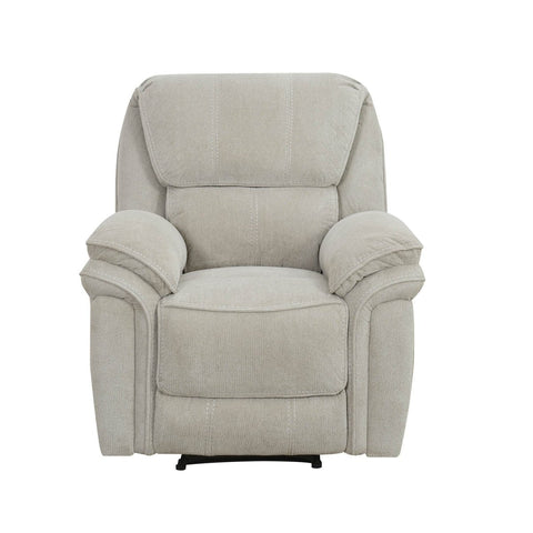 Premium Beige Fabric Manual recliner chair on a white background