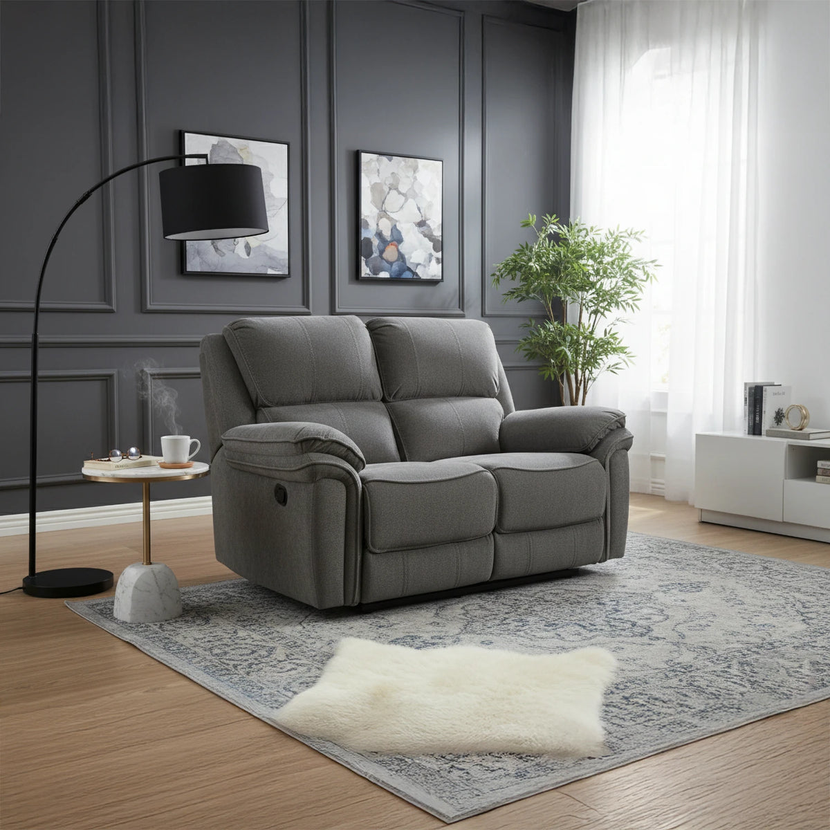 Westminster Stone 2 Seater Manual Recliner Sofa - Pendle Village Furniture