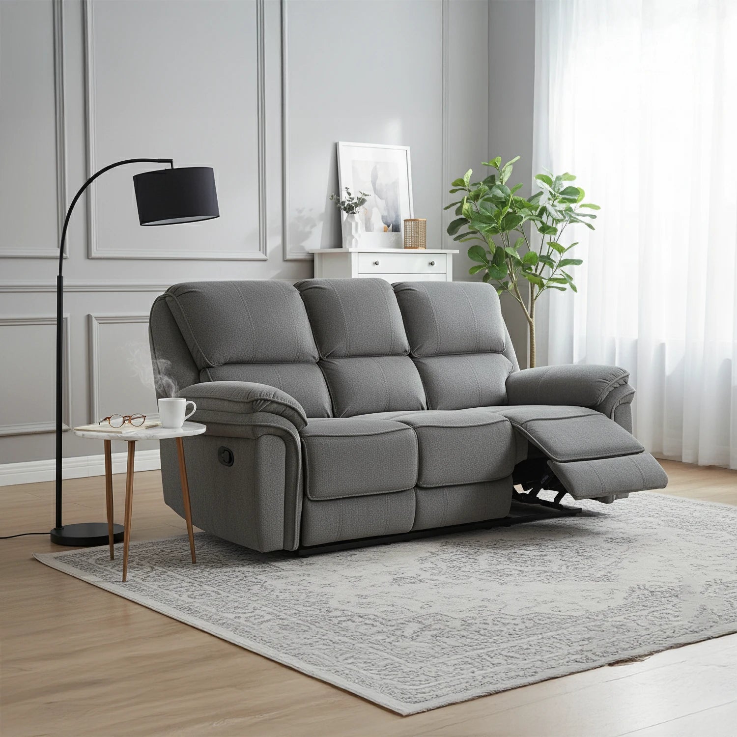 Westminster Stone 3 Seater Manual Recliner Sofa - Pendle Village Furniture